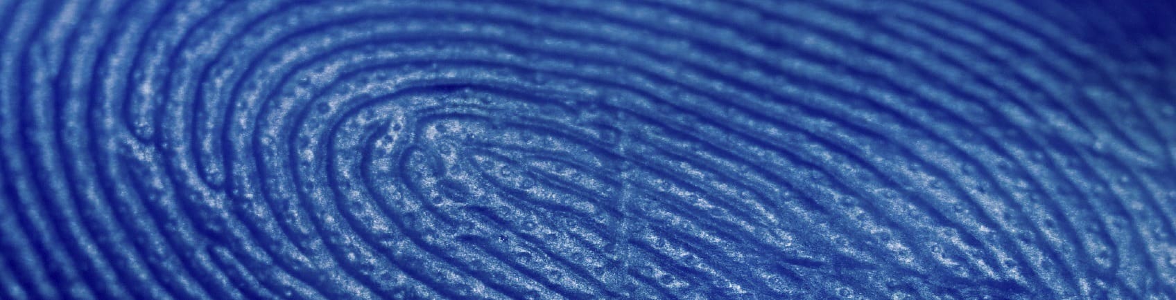 Blue fingerprint close up